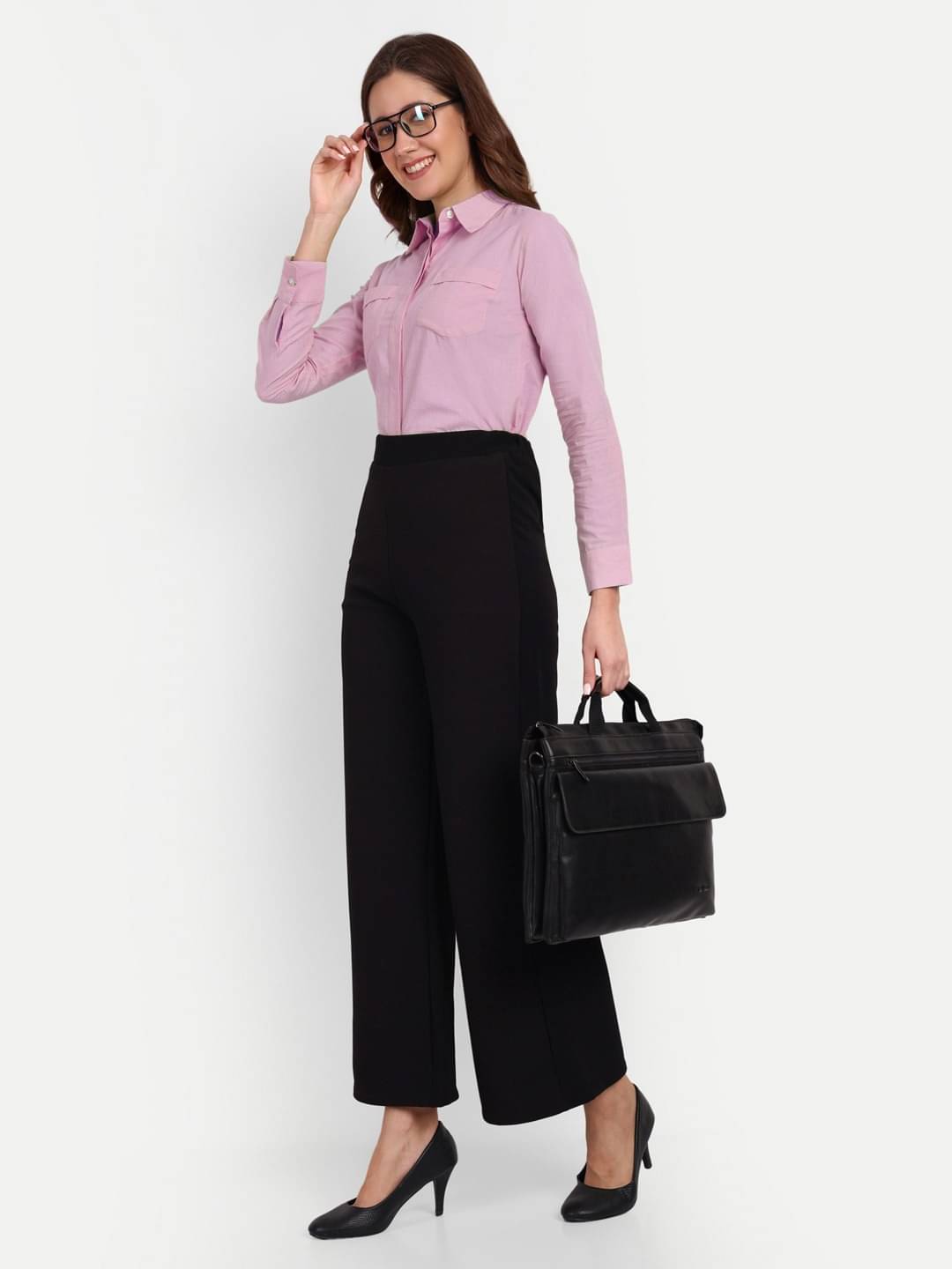     			Broadstar Pack of 1 Polyester Loose Women's Casual Pants ( Black )