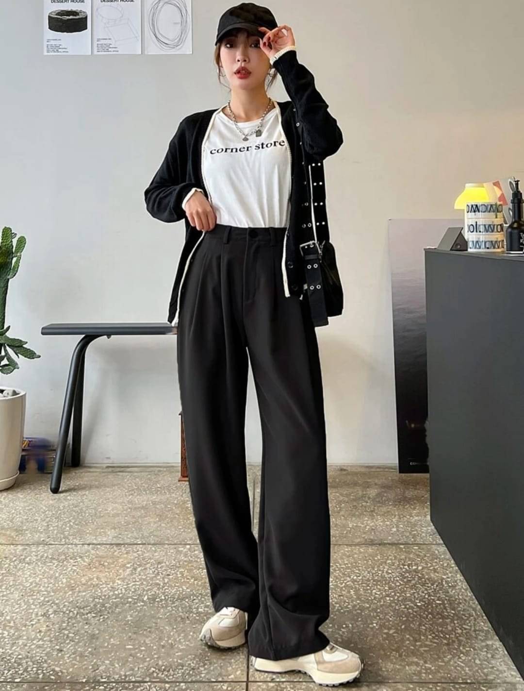     			Broadstar Pack of 1 Polyester Straight Women's Casual Pants ( Black )