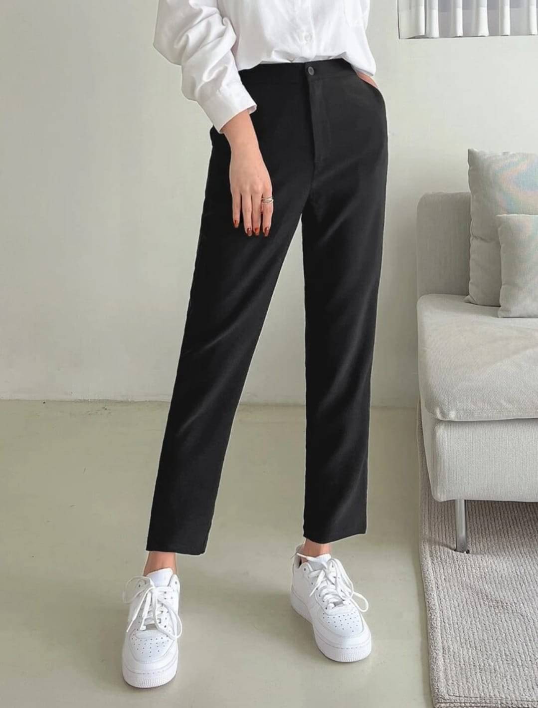     			Broadstar Pack of 1 Polyester Straight Women's Casual Pants ( Black )