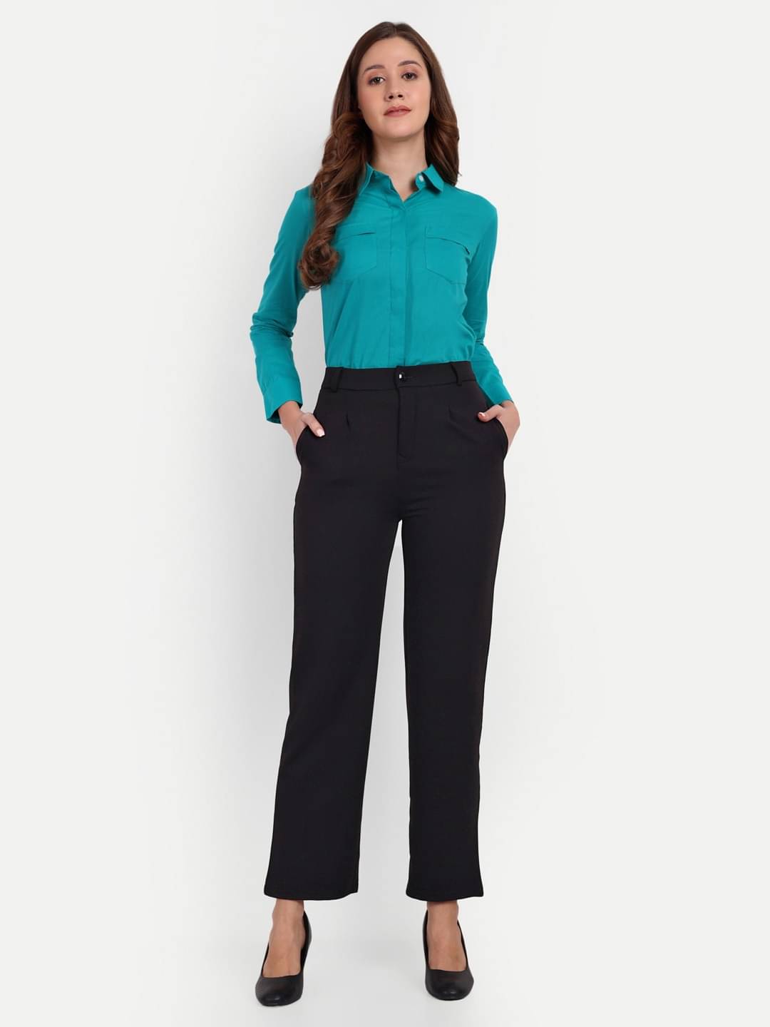     			Broadstar Pack of 1 Polyester Straight Women's Casual Pants ( Black )