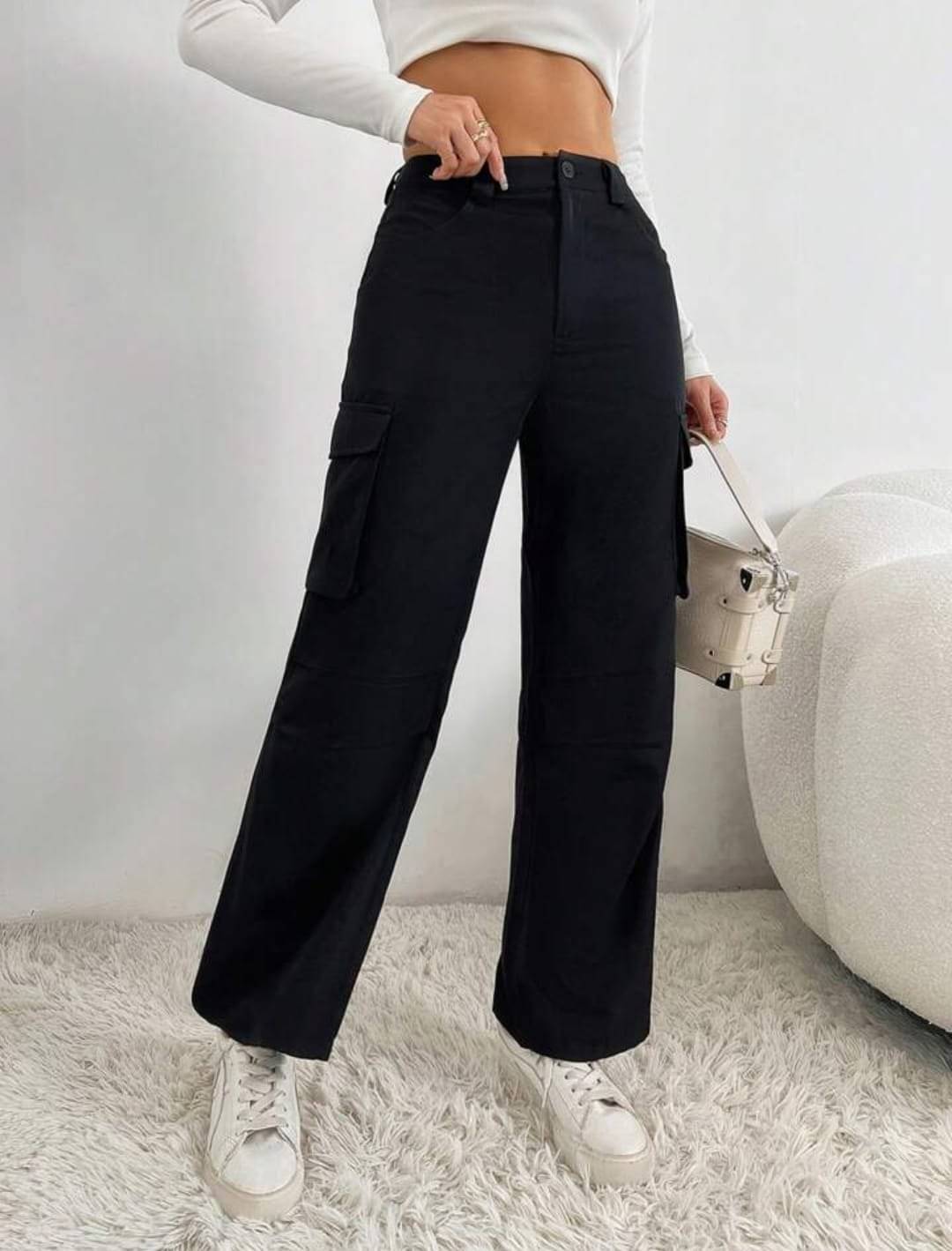     			Broadstar Pack of 1 Rayon Straight Women's Cargo Pants ( Black )