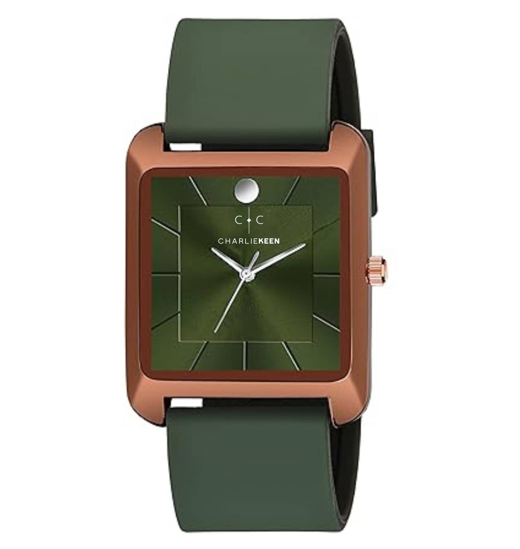     			CHARLIEKEEN Green Silicon Analog Womens Watch
