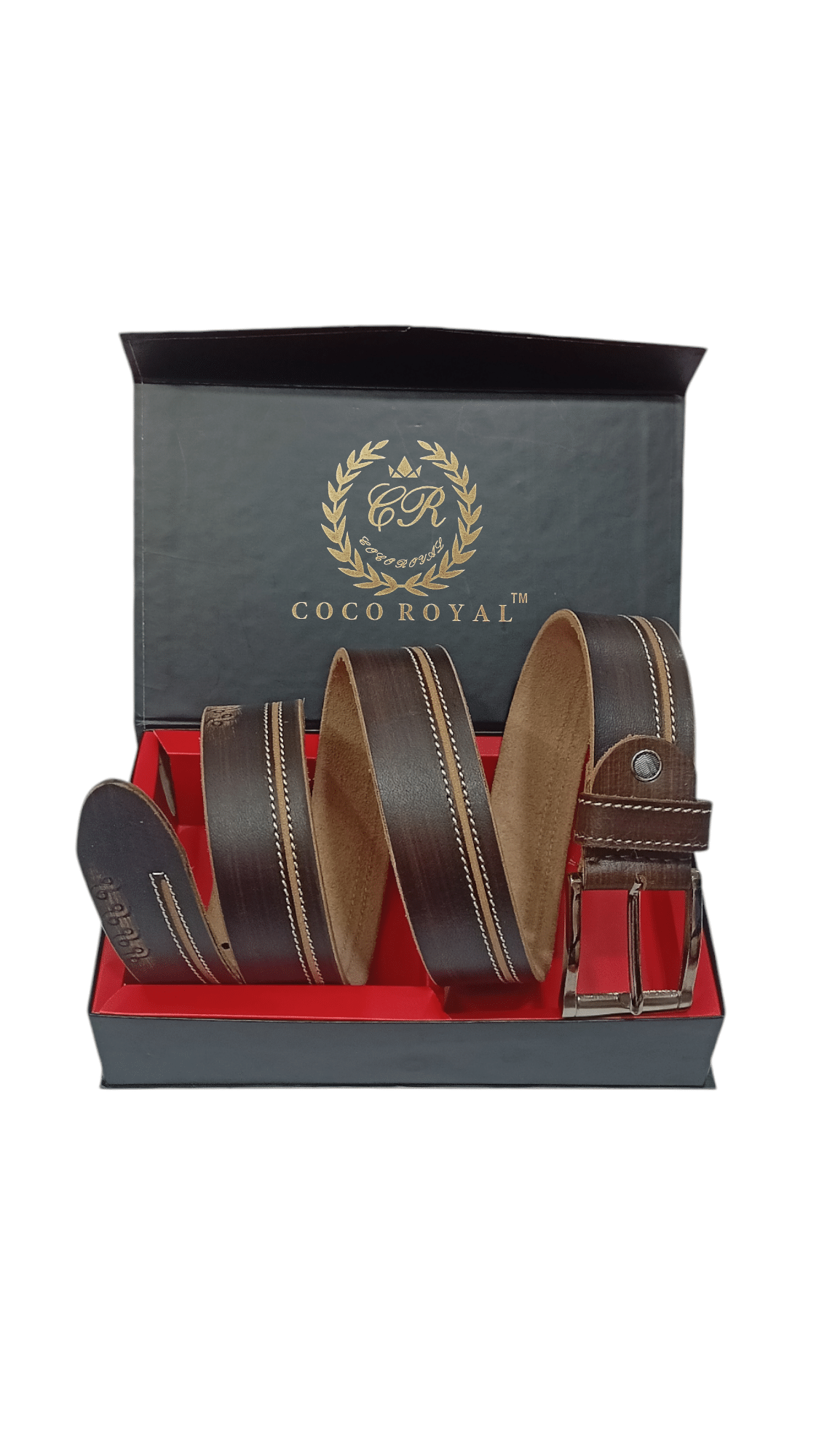 COCO ROYAL - Dark Brown 100% Leather Men's Casual Belt ( Pack of 1 ) COCO ROYAL - Dark Brown 100% Leather Men's Casual Belt ( Pack of 1 )