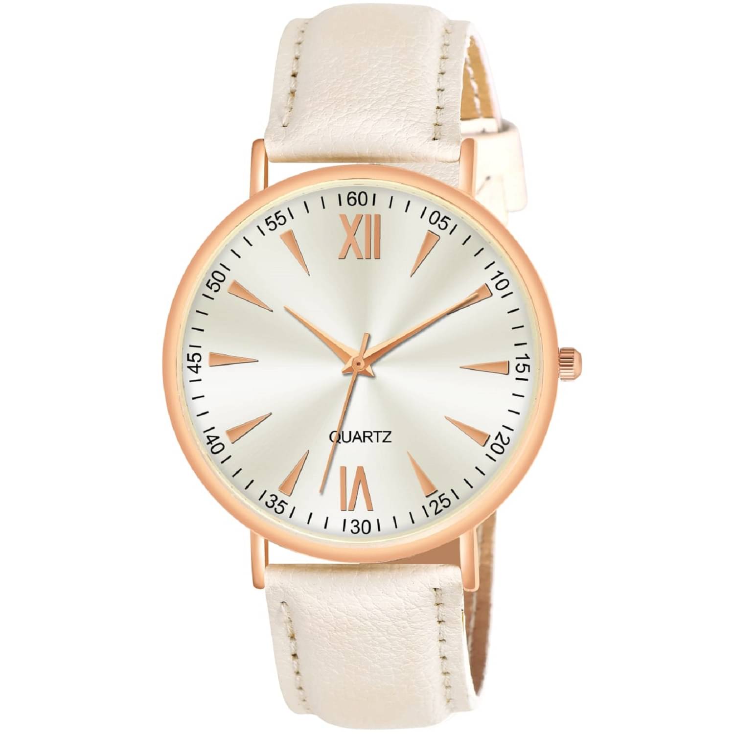     			Cosmic White Leather Analog Men's Watch