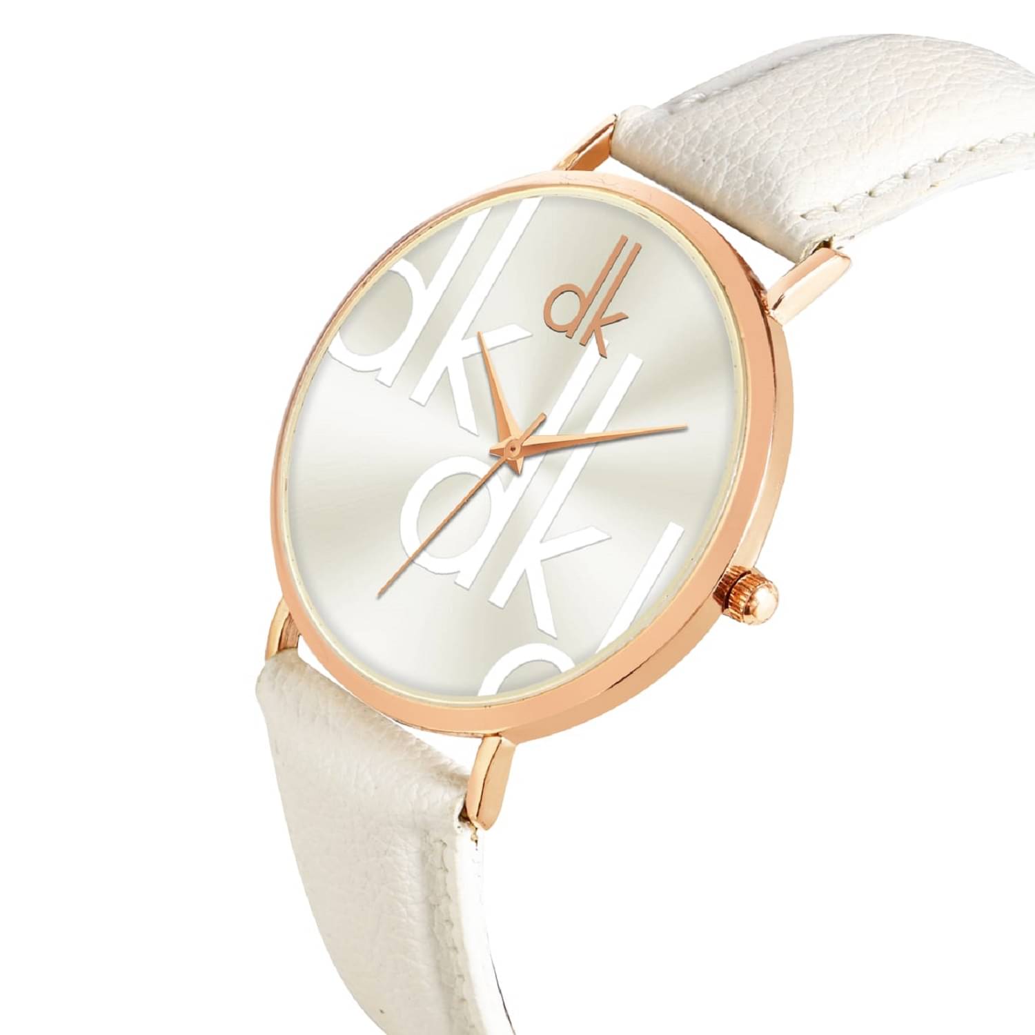     			Cosmic White Leather Analog Womens Watch