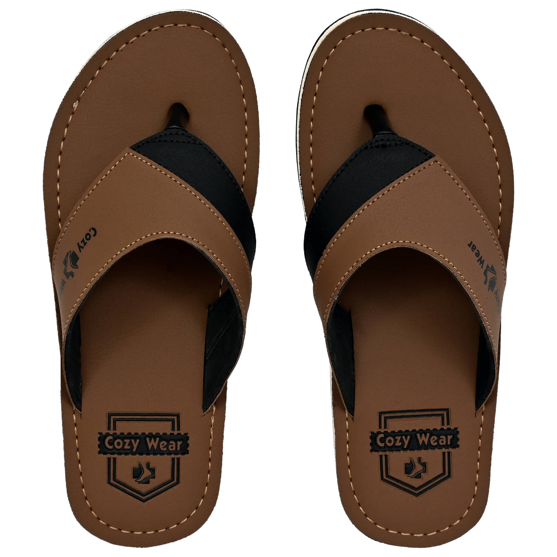 Cozy Wear Brown Men's Thong Flip Flop