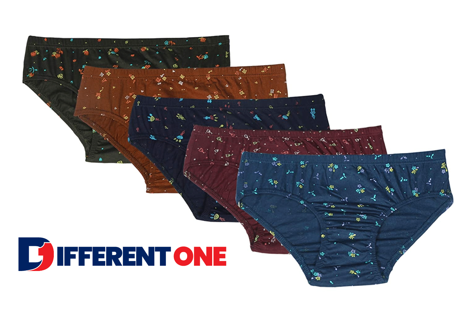     			D1 DIFFERENT ONE Pack of 5 Cotton Briefs For Women ( Multi Color )