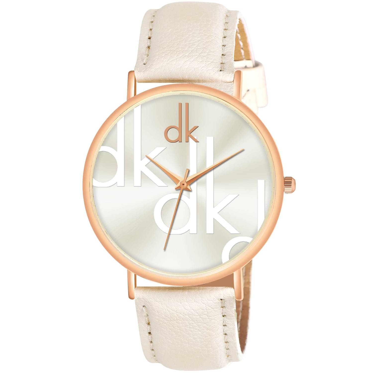     			DECLASSE White Leather Analog Womens Watch