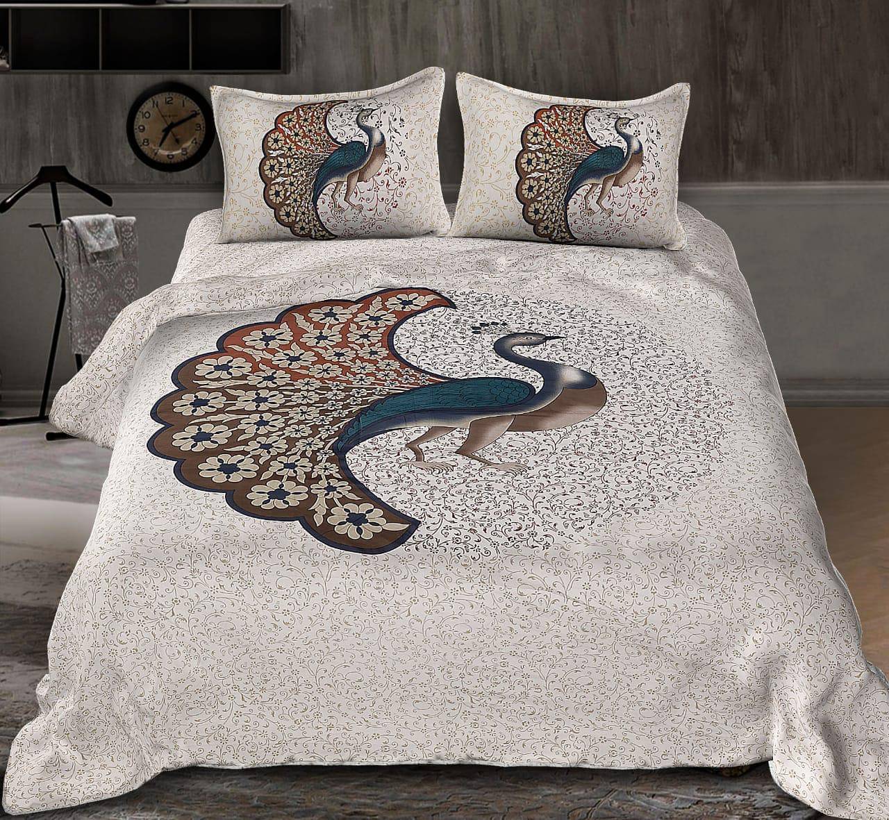     			DESHBANDHU DBK Cotton 1 Double Bedsheet with 2 Pillow Covers ( Brown )