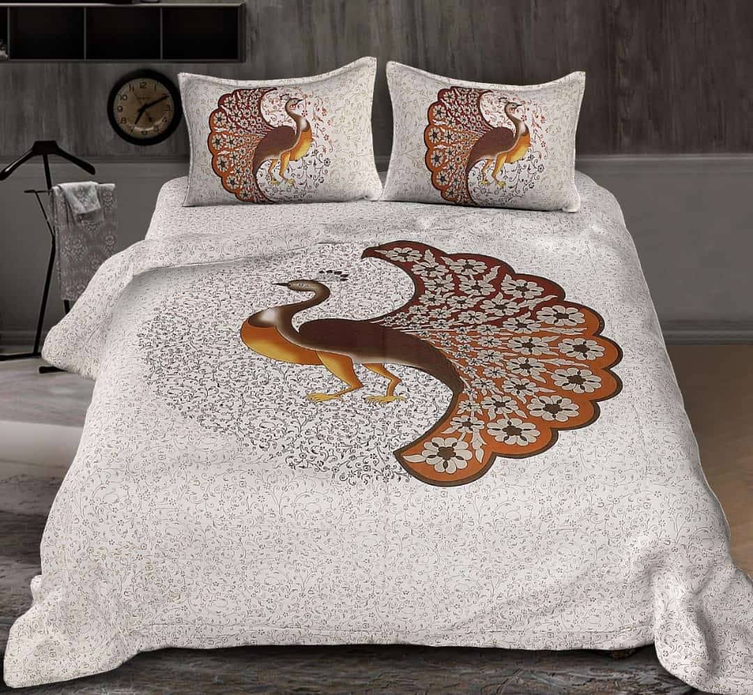     			DESHBANDHU DBK Cotton 1 Double Bedsheet with 2 Pillow Covers ( Orange )