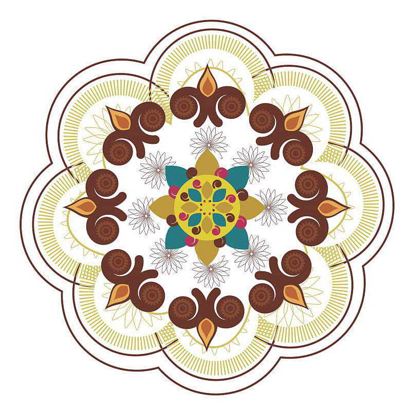     			Decor Villa Multicolour Paper Rangoli - Pack of 1