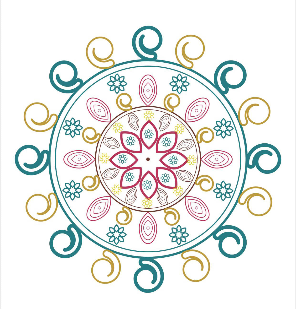     			Decor Villa Multicolour Paper Rangoli - Pack of 1