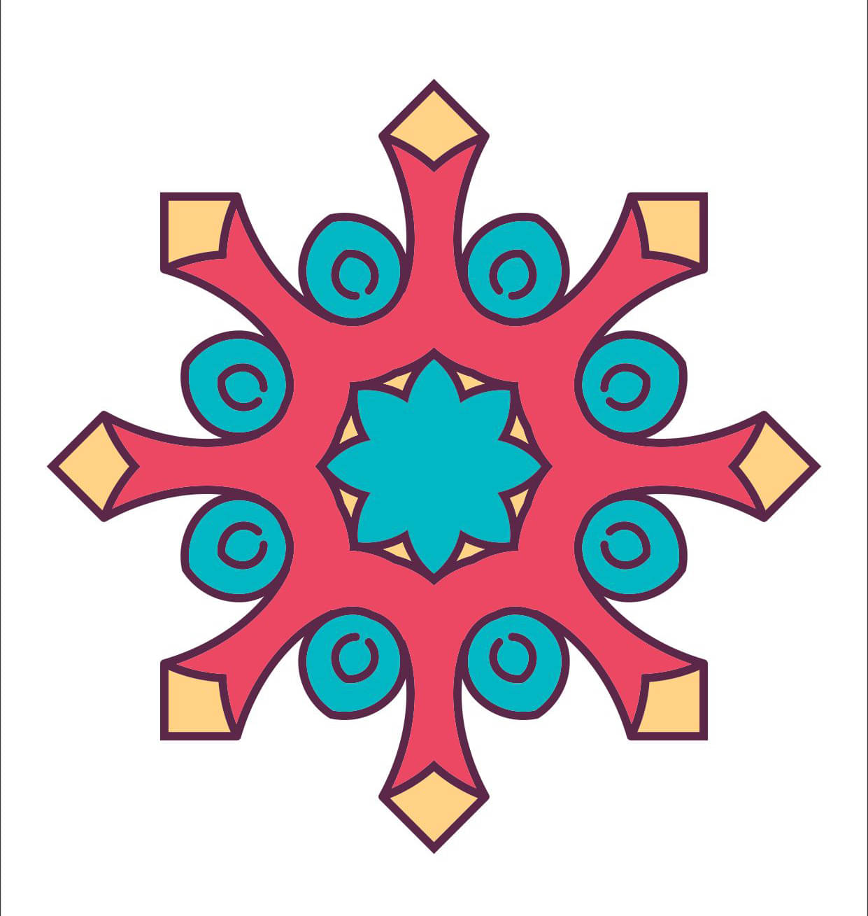     			Decor Villa Multicolour Paper Rangoli - Pack of 1