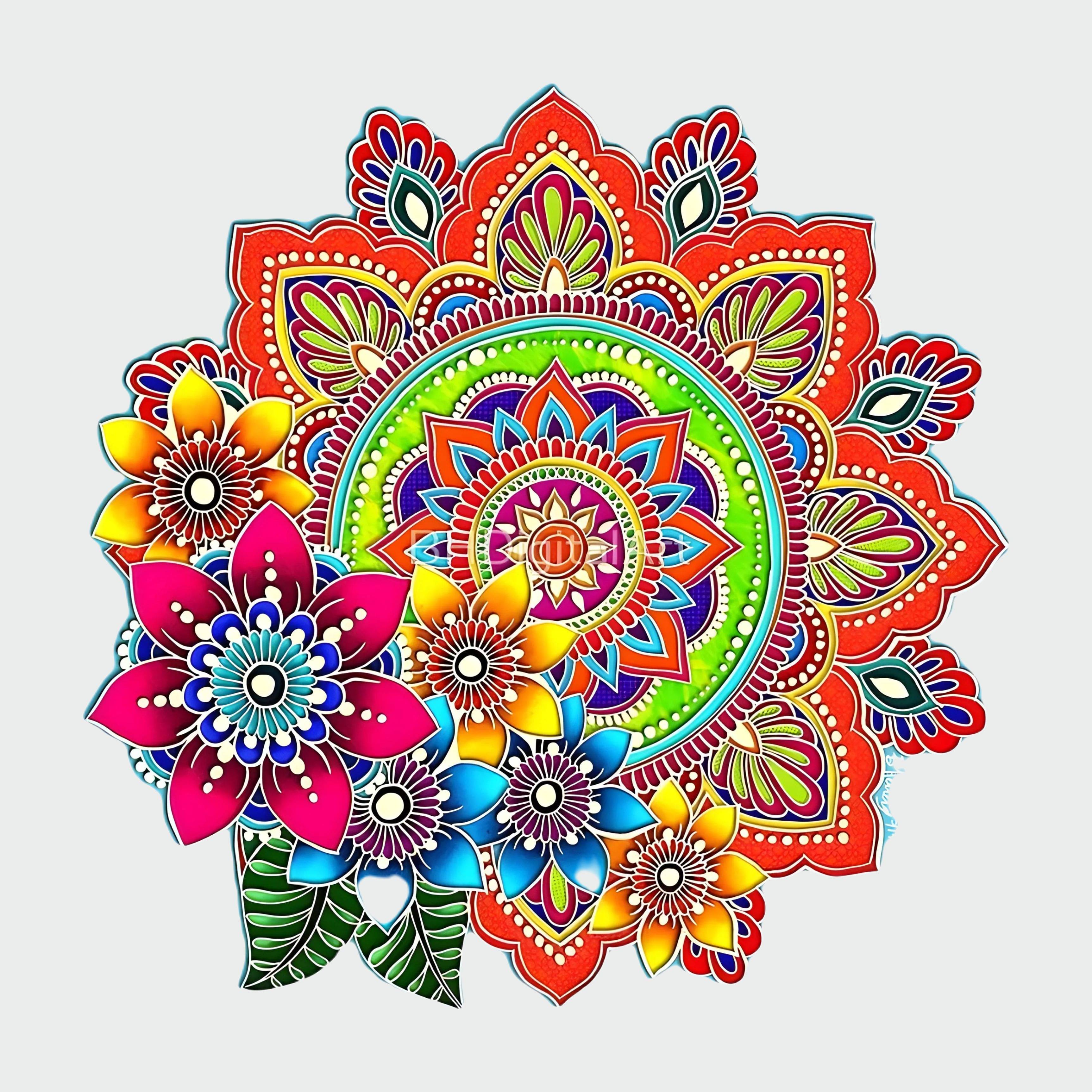     			Decor Villa Multicolour Paper Rangoli - Pack of 1