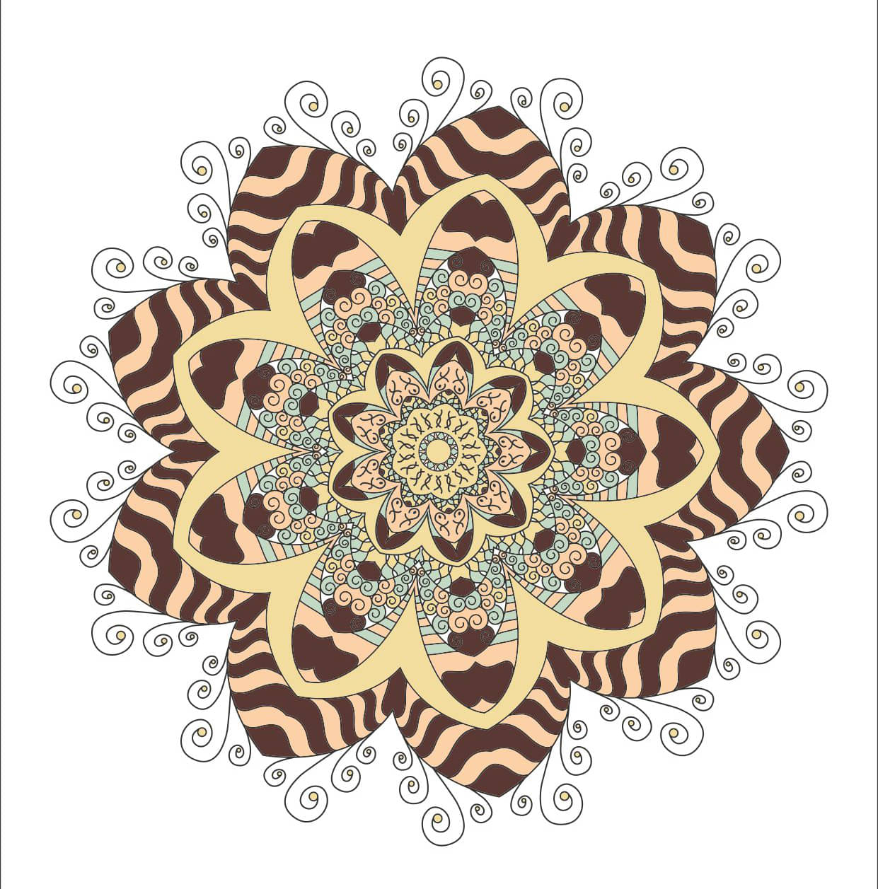     			Decor Villa Multicolour Paper Rangoli - Pack of 1