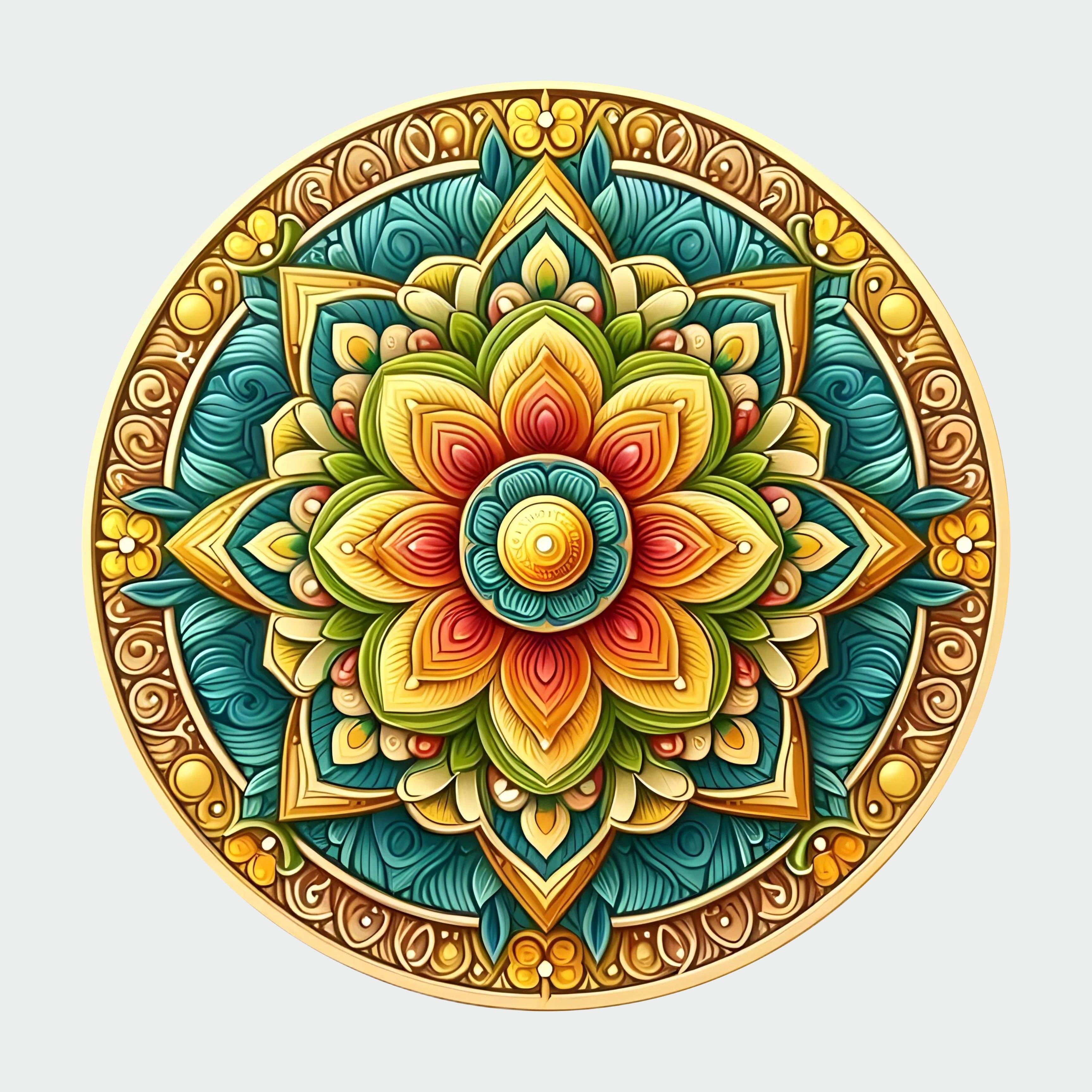     			Decor Villa Multicolour Paper Rangoli - Pack of 1