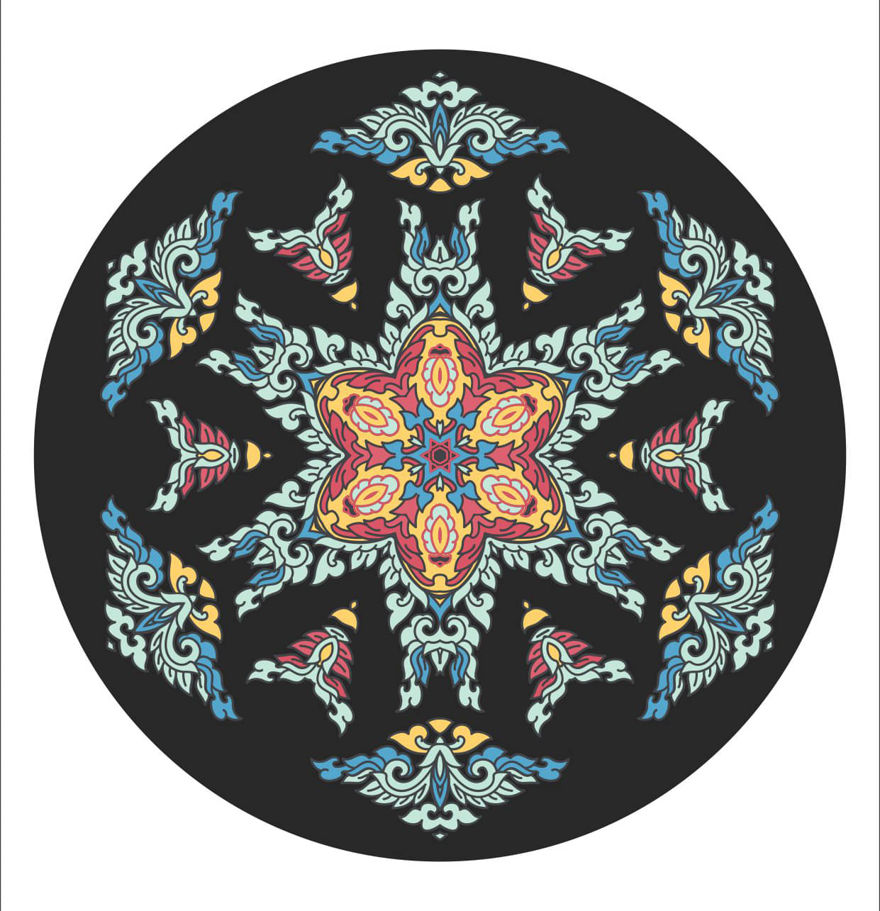     			Decor Villa Multicolour Paper Rangoli - Pack of 1