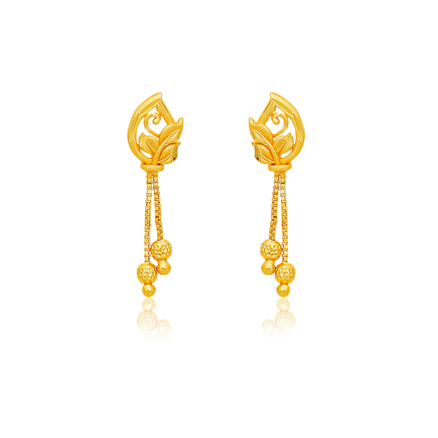     			Drashti Collection Golden Danglers Earrings ( Pack of 1 )