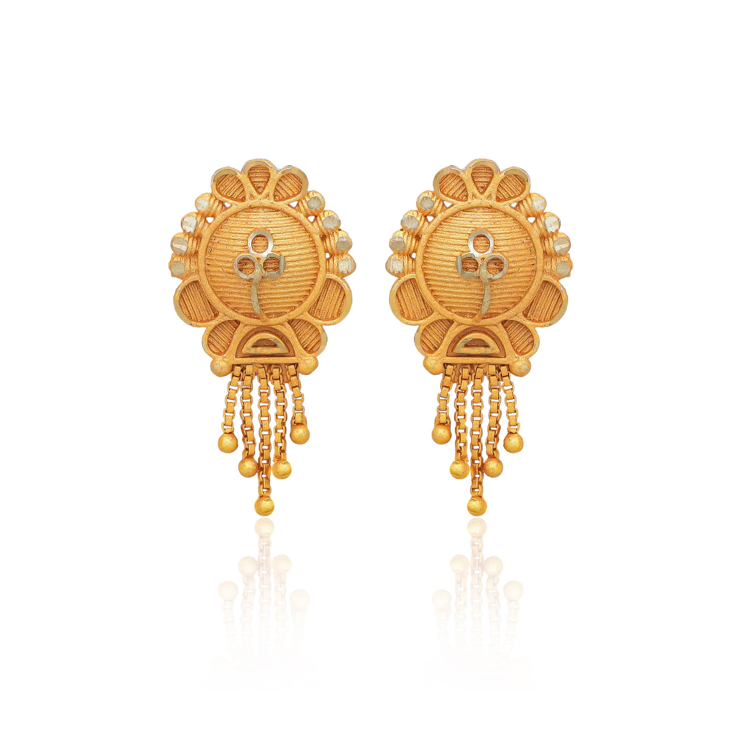     			Drashti Collection Golden Drop Earrings ( Pack of 1 )
