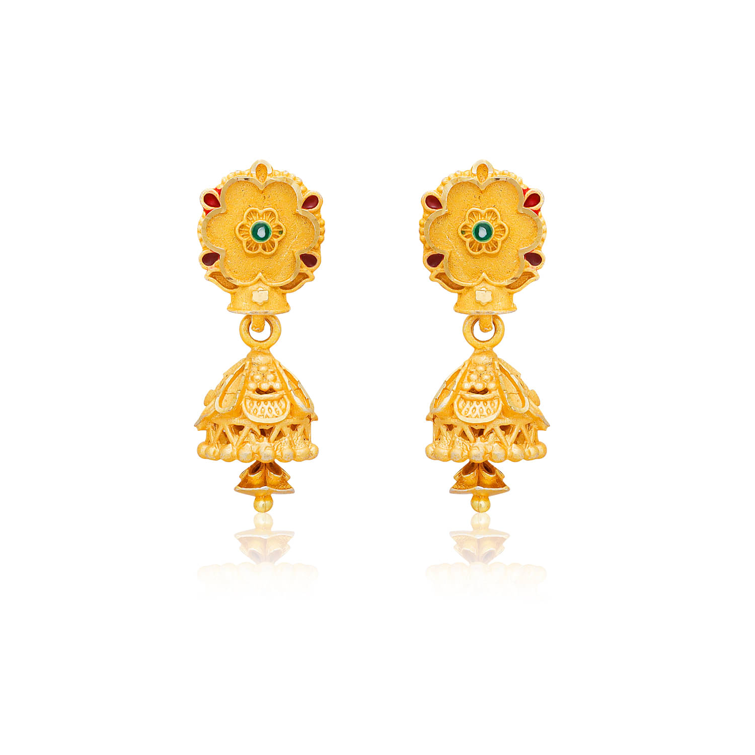     			Drashti Collection Golden Jhumki Earrings ( Pack of 1 )