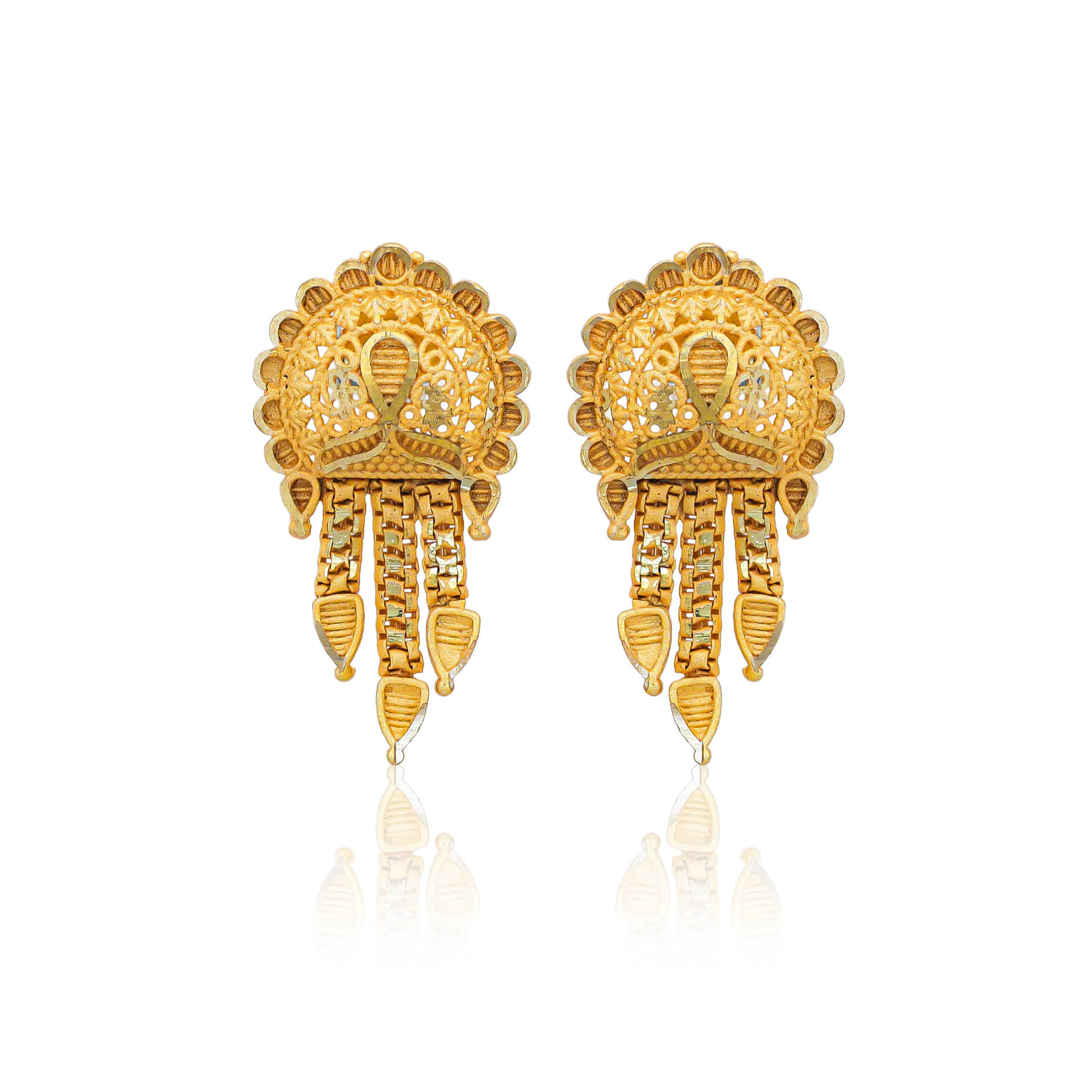     			Drashti Collection Golden Stud Earrings ( Pack of 1 )