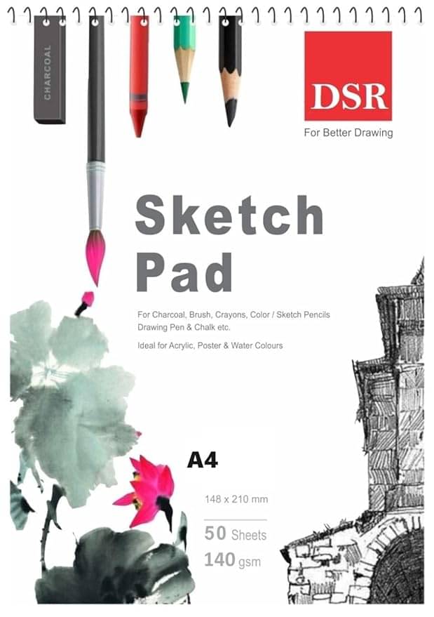     			Eclet 50 Sheet A4 Sketchbook Pack of 1-140 GSM| Top Spiral-Bound Sketchpad for Artists | Sketching and Drawing Acid Free Paper, for Doodling for Professional & acadmic use(f)