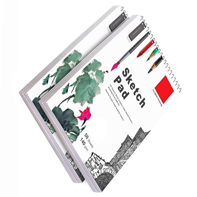     			Eclet 50 Sheet A4 Sketchbook Durable Acid Free Drawing Paper | Top Spiral-Bound Sketchpad for Artists, Kids & Professionals for Marker Colored Pencil Charcoal Pastels