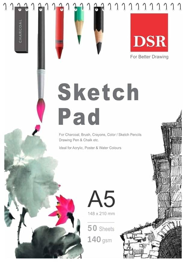     			Eclet 50 sheet A5 sketchbook Sketch Book/Artist Pad/Drawing Note/Sketch Pad Book 50 Sheets for Students, Artists for Painting, Acrylic, Acadmic,&Proffesional Doodling Graffiti Sketchbooks