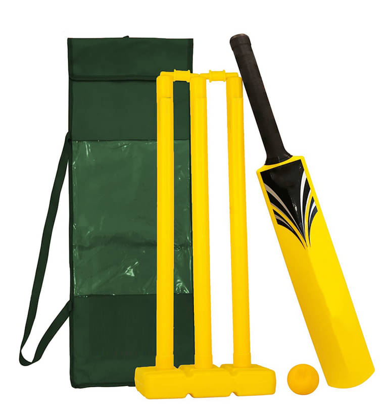 EmmEmm Full Size Cricket Kit Set with 6 No. Plastic Bat, Big Wicket Set, Ball and Carry Bag (For 10-15 Years Age Group)     			EmmEmm Full Size Cricket Kit Set with 6 No. Plastic Bat, Big Wicket Set, Ball and Carry Bag (For 10-15 Years Age Group)