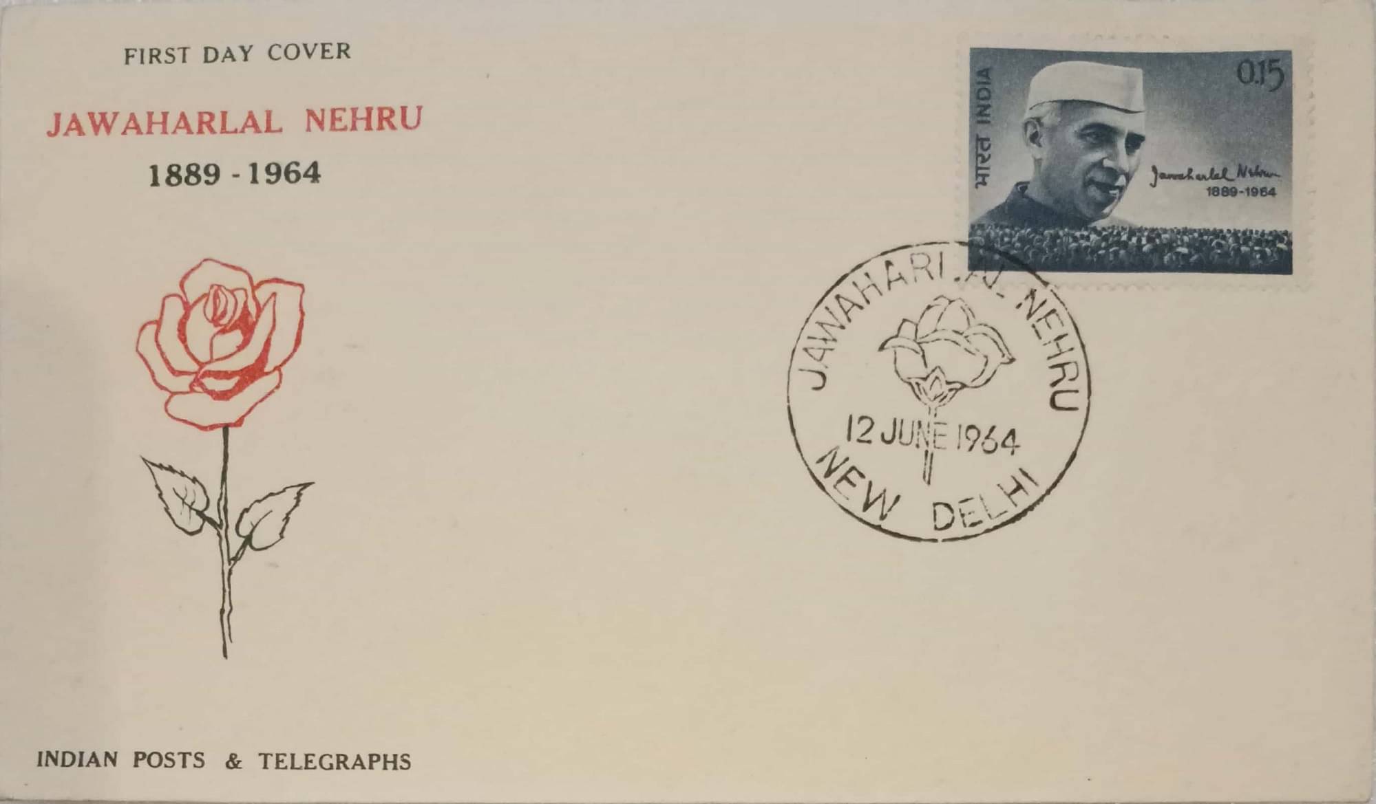     			Extremely Rare First day Cover (FDC) Jawaharlal Nehru 1889-1964 for Philately Collectors