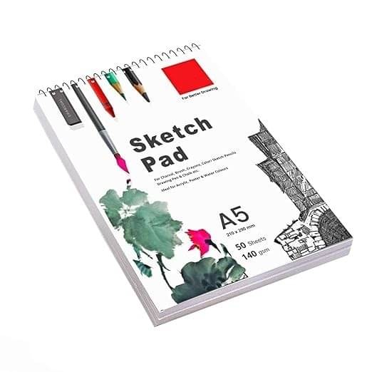 Freedy 50 Sheet A5 Sketchbook Pack of 1-5.8 x 8.3 Inch 140 GSM| Top Spiral-Bound Sketchpad for Artists | Sketching and Drawing Acid Free Paper, for Doodling for Professional & acadmic use(A) Freedy 50 Sheet A5 Sketchbook Pack of 1-5.8 x 8.3 Inch 140 GSM| Top Spiral-Bound Sketchpad for Artists | Sketching and Drawing Acid Free Paper, for Doodling for Professional & acadmic use(A)