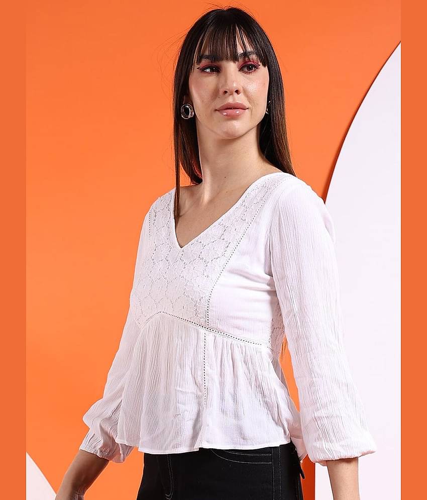 Freehand Women's Viscose Empire Top ( White )