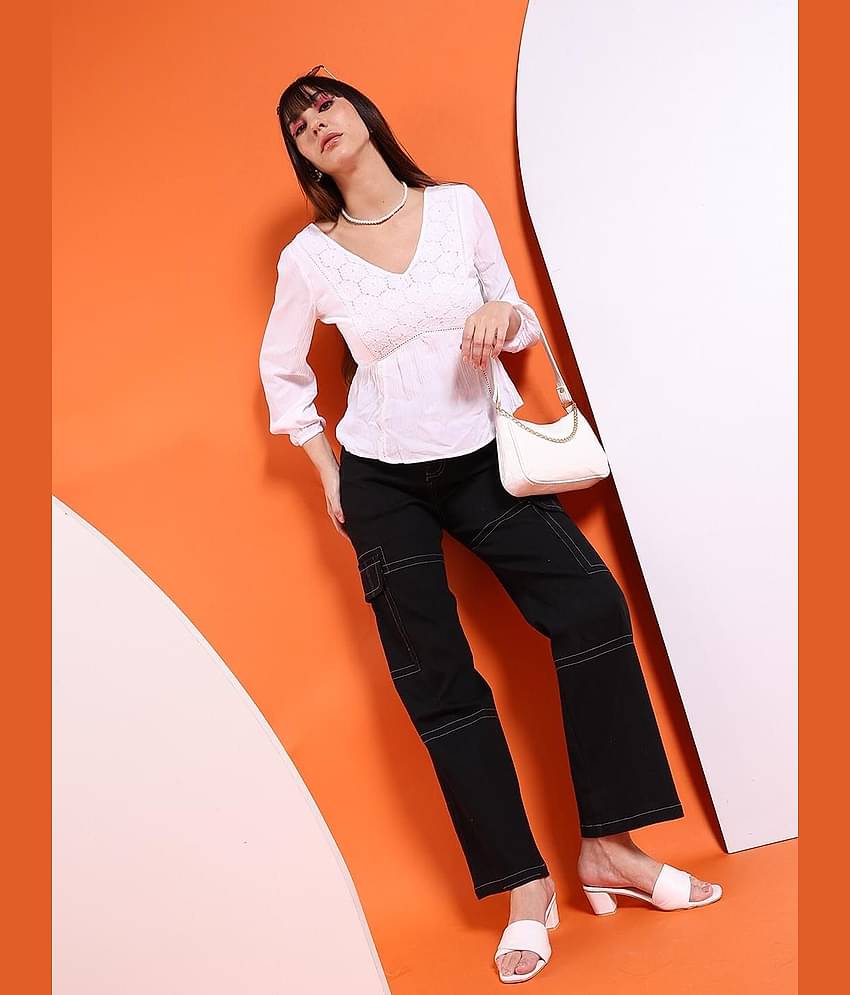 Freehand Women's Viscose Empire Top ( White )