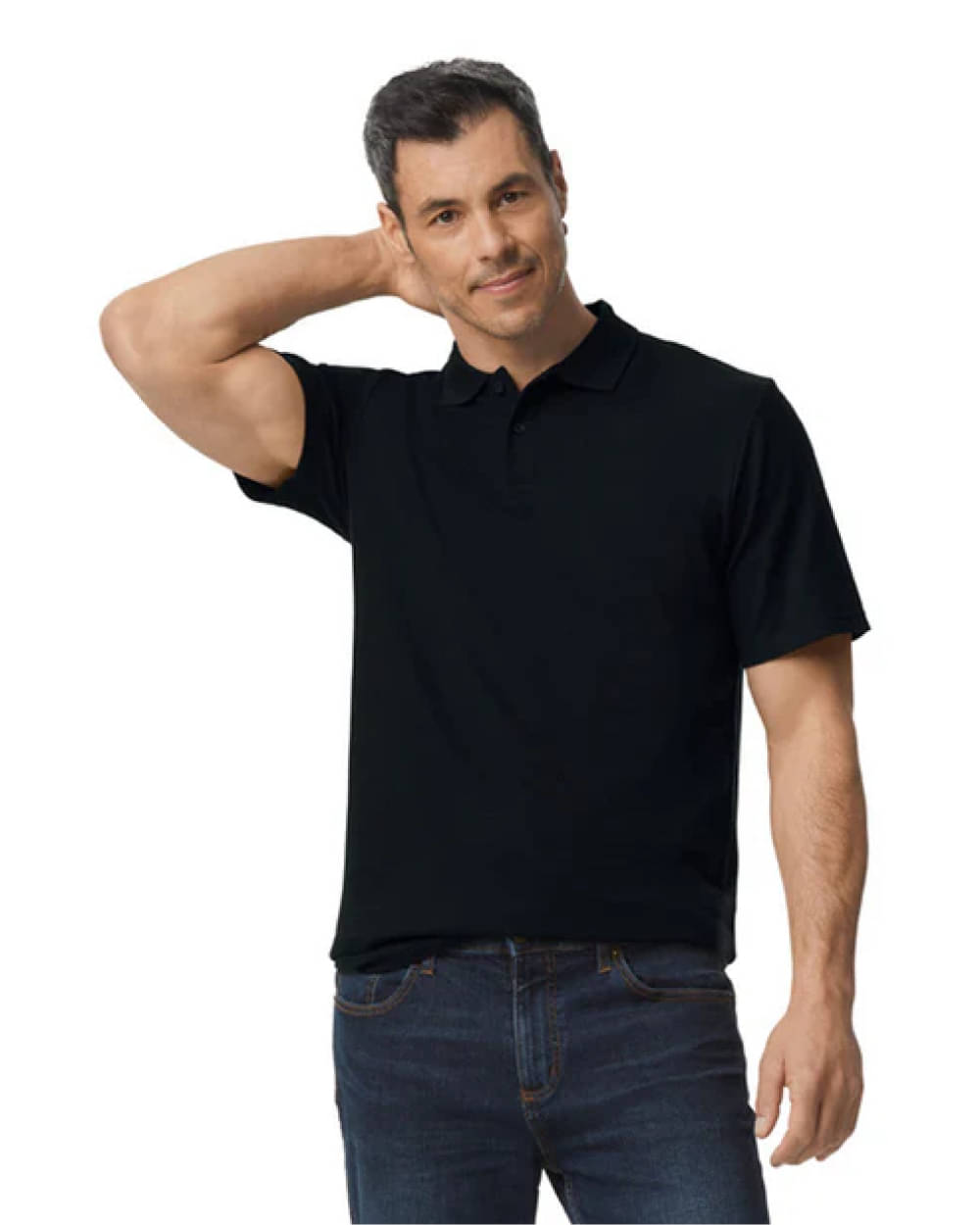     			Gildan Cotton Regular Fit Solid Half Sleeves Men's Henley T-Shirt - Black ( Pack of 1 )