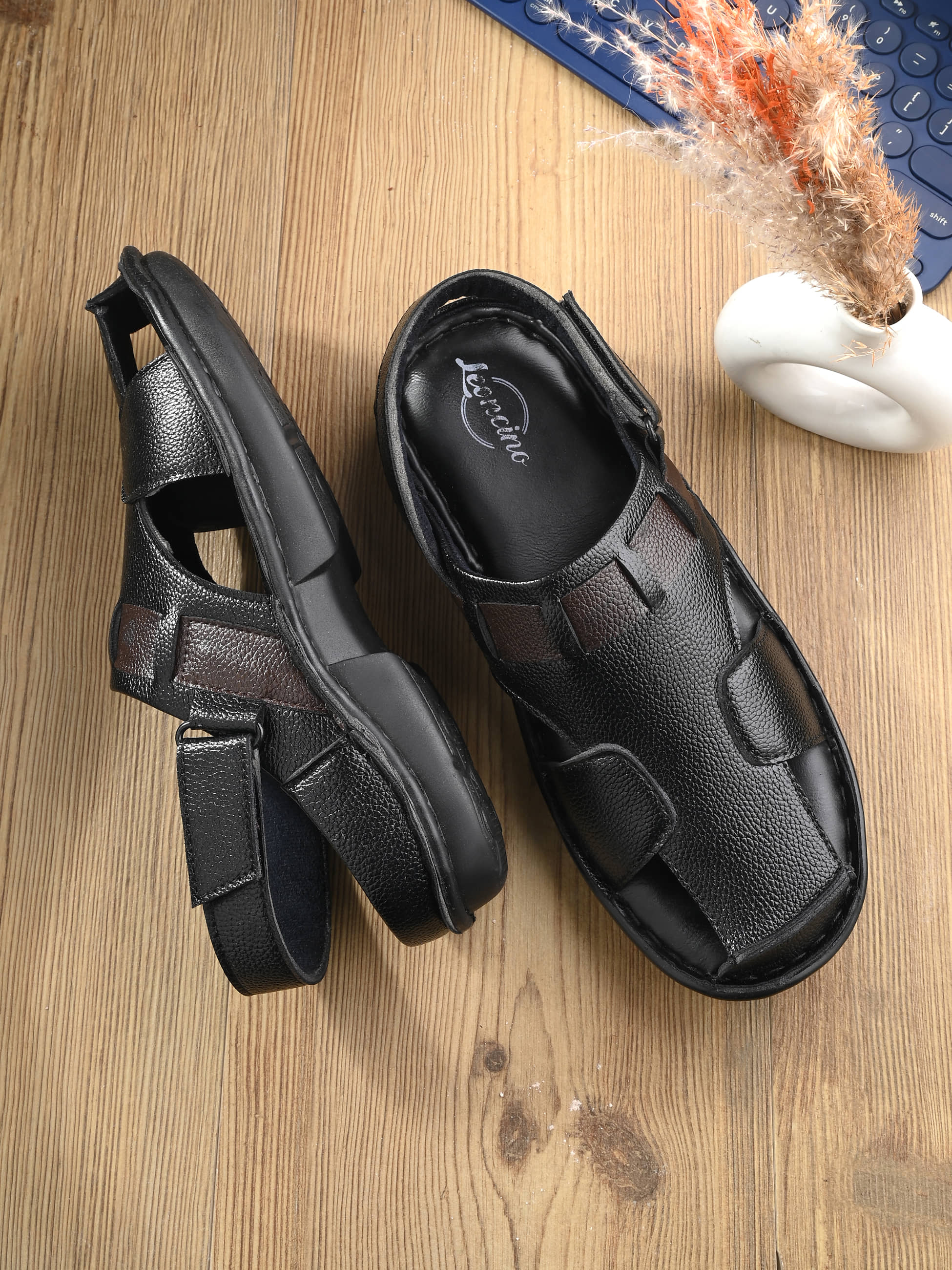 LEONCINO - Black Men's Sandals