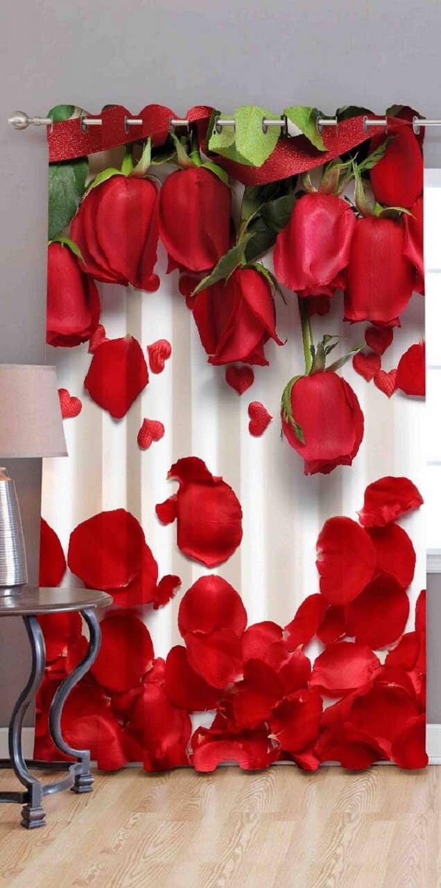 MAHALUXMI COLLECTION Floral Printed Semi-Transparent Eyelet Curtain 5 ft ( Pack of 1 ) - Multi Color