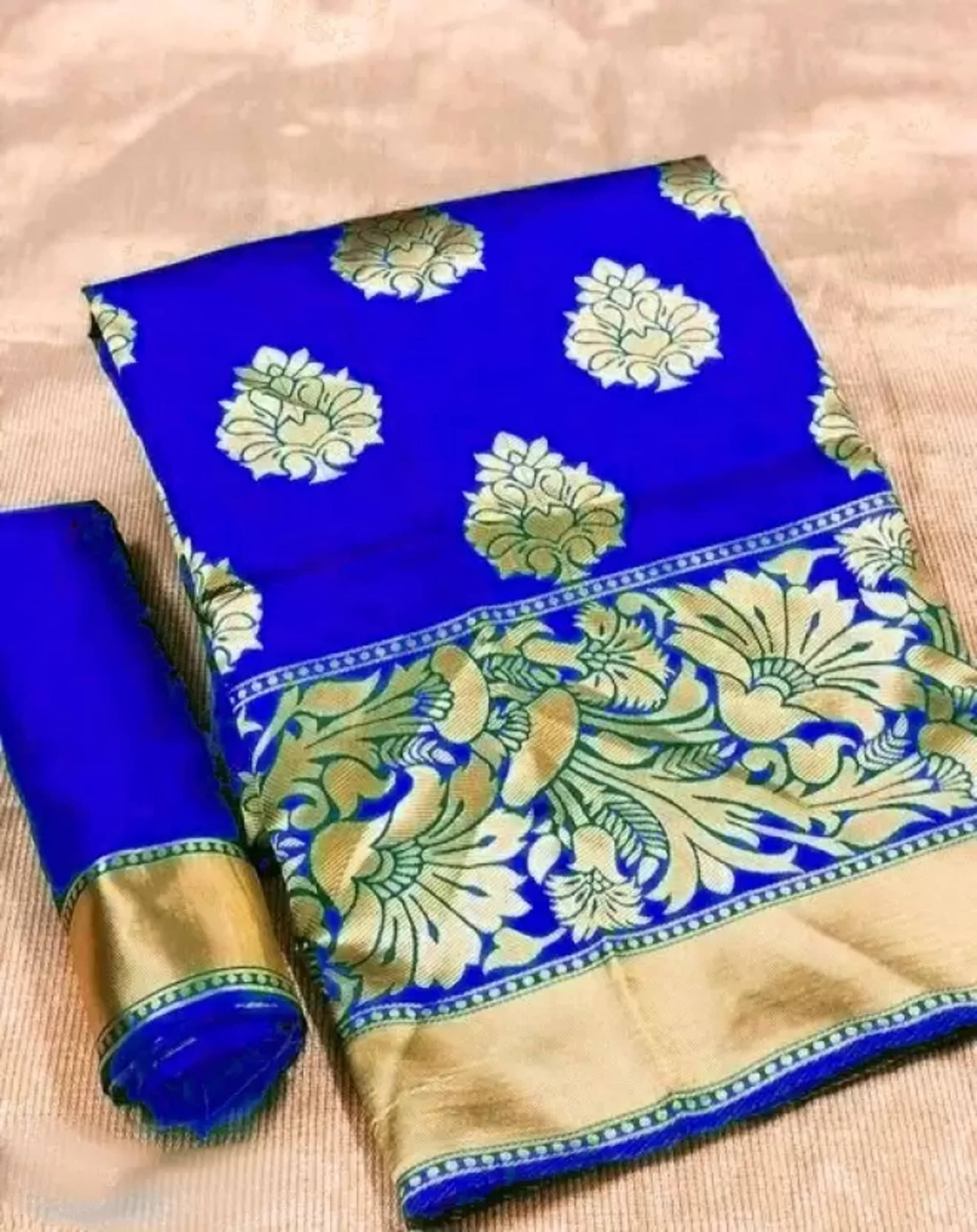     			NENCY FASHIONS Kanjivaram Silk Woven Saree With Unstitched Blouse Piece ( Blue )