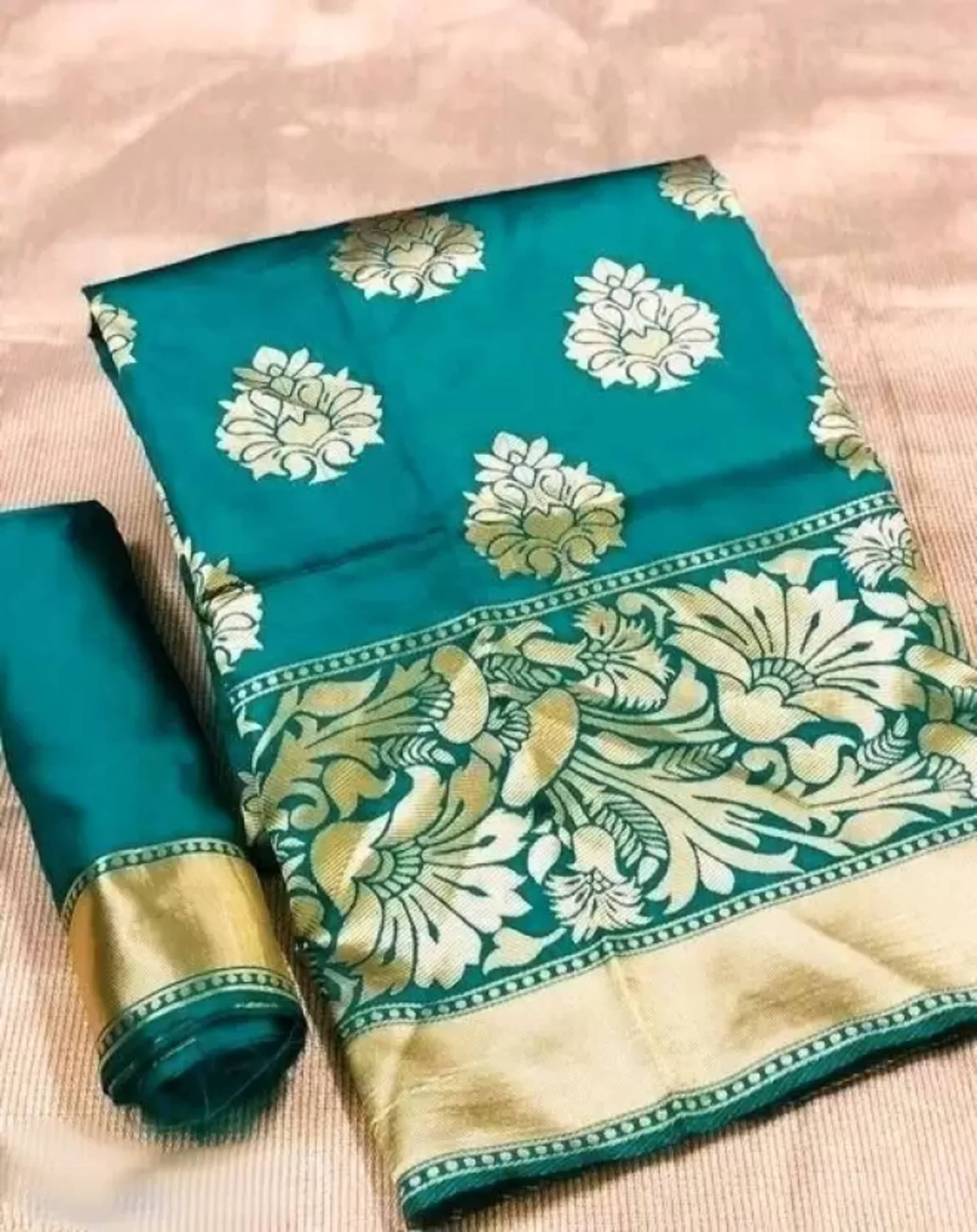     			NENCY FASHIONS Kanjivaram Silk Woven Saree With Unstitched Blouse Piece ( Rama )