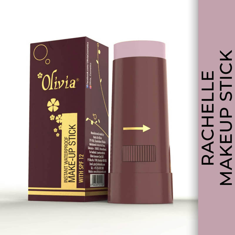 OLIVIA Instant Waterproof Makeup Shimmering Stick Medium Coverage Concealer (Rachelle 15G, Shade No.1, SPF 12)