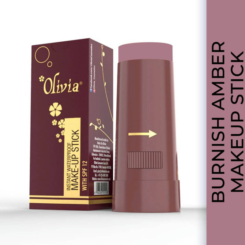     			OLIVIA Instant Waterproof Makeup Stick shimmering Concealer Burnish Amber 15 g Shade No.10 (SPF 12) Shimmery Finish