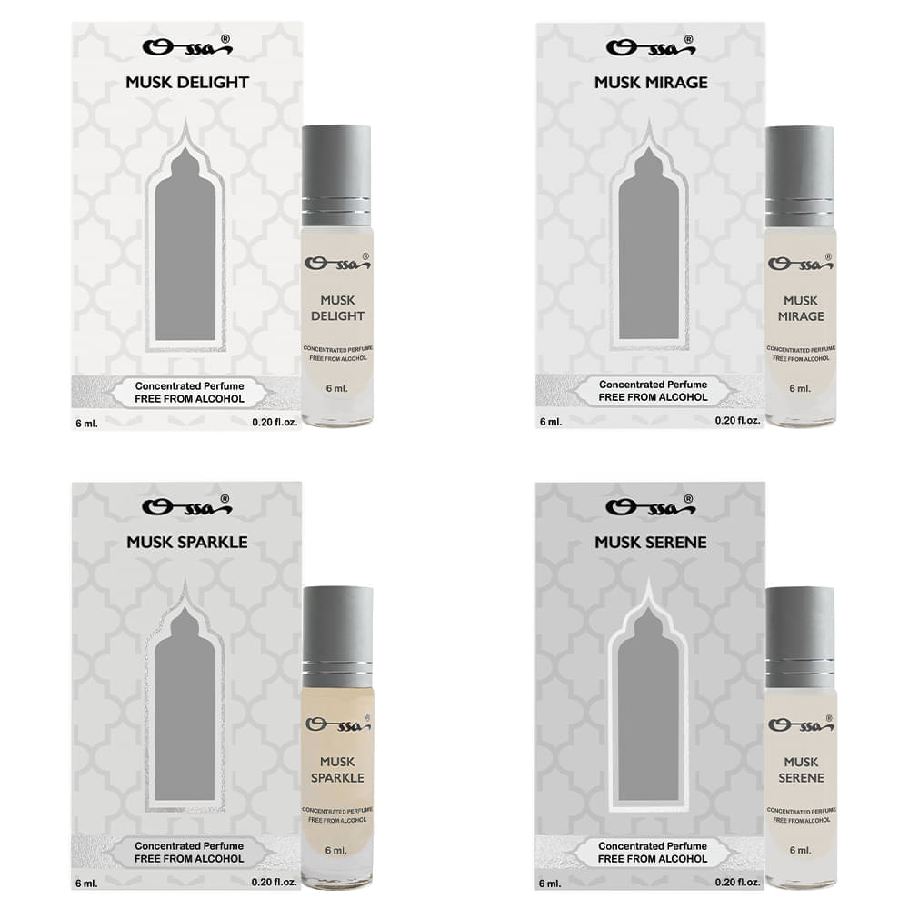     			Ossa Musk Non- Alcoholic Below 50ml Attar ( Pack of 4 )