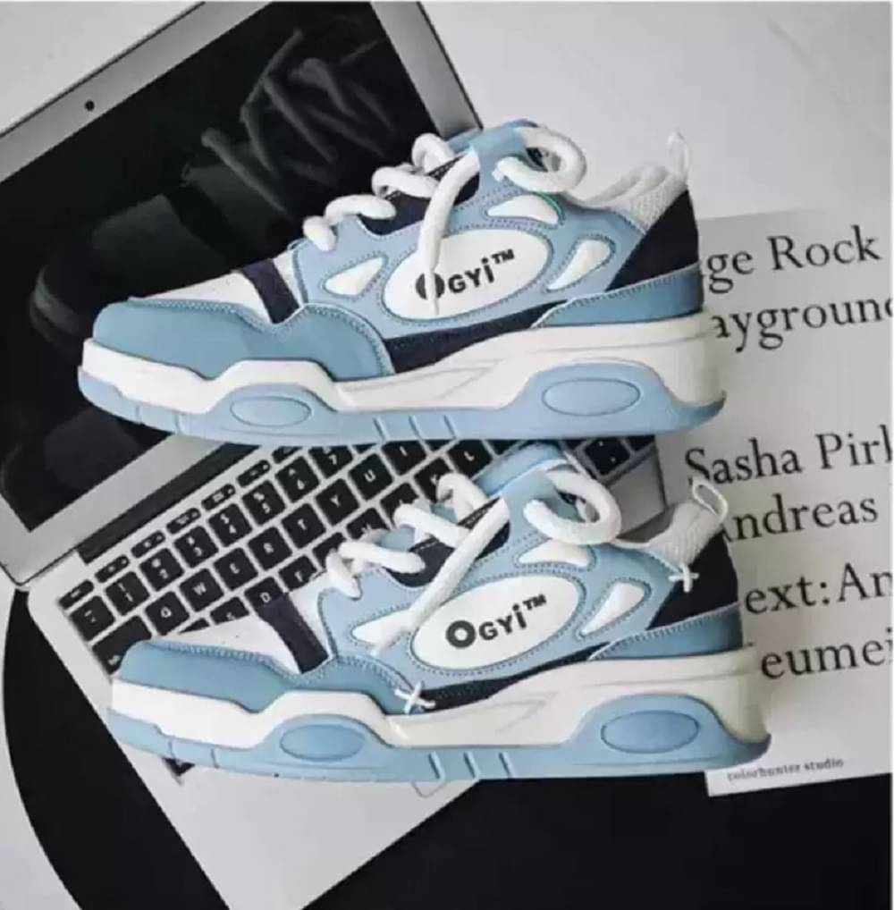     			PM Traders Ogiy Retro shoes For Men Blue Men's Sneakers