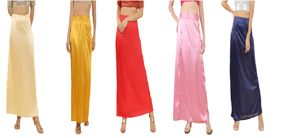     			Perfect cloth store Multicoloured Satin Petticoat - Pack of 5
