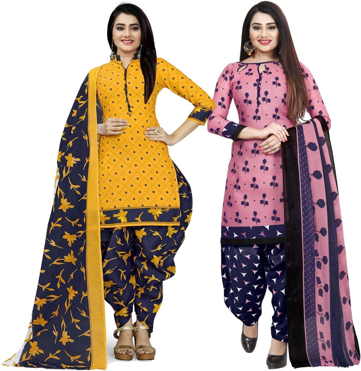 Rajnandini Unstitched Cotton Blend Printed Dress Material - Multicolor 3 ( Pack of 2 )     			Rajnandini Unstitched Cotton Blend Printed Dress Material - Multicolor 3 ( Pack of 2 )