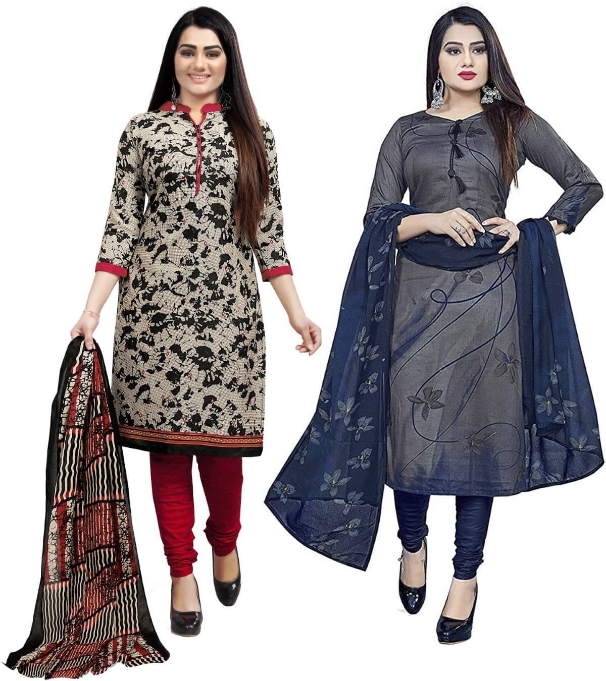 Rajnandini Unstitched Cotton Blend Printed Dress Material - Multicolor ( Pack of 2 ) Rajnandini Unstitched Cotton Blend Printed Dress Material - Multicolor ( Pack of 2 )