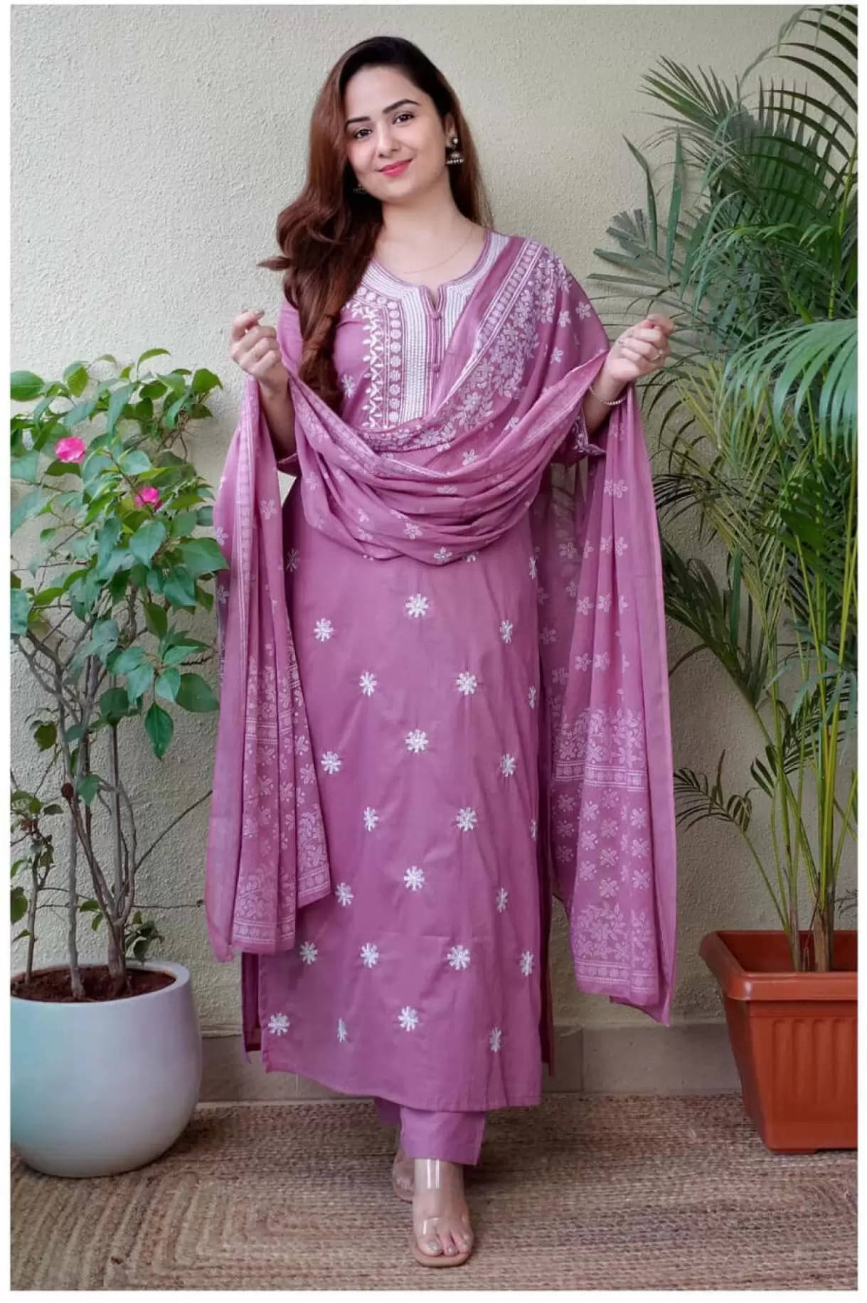     			Royal Export Viscose Embroidered Kurti With Pants Women's Stitched Salwar Suit - Purple ( Pack of 1 )