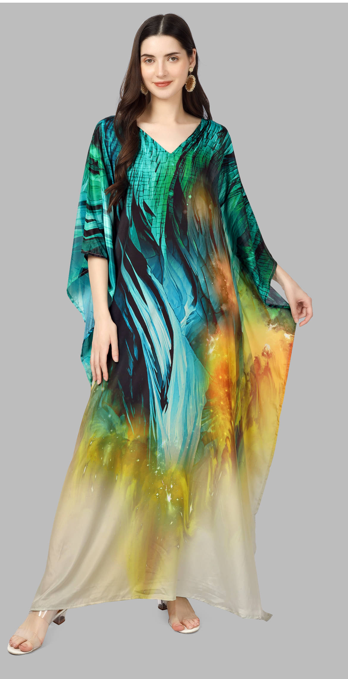 SILK SUTRA Women's Rayon Kaftan ( Multicolor ) SILK SUTRA Women's Rayon Kaftan ( Multicolor )