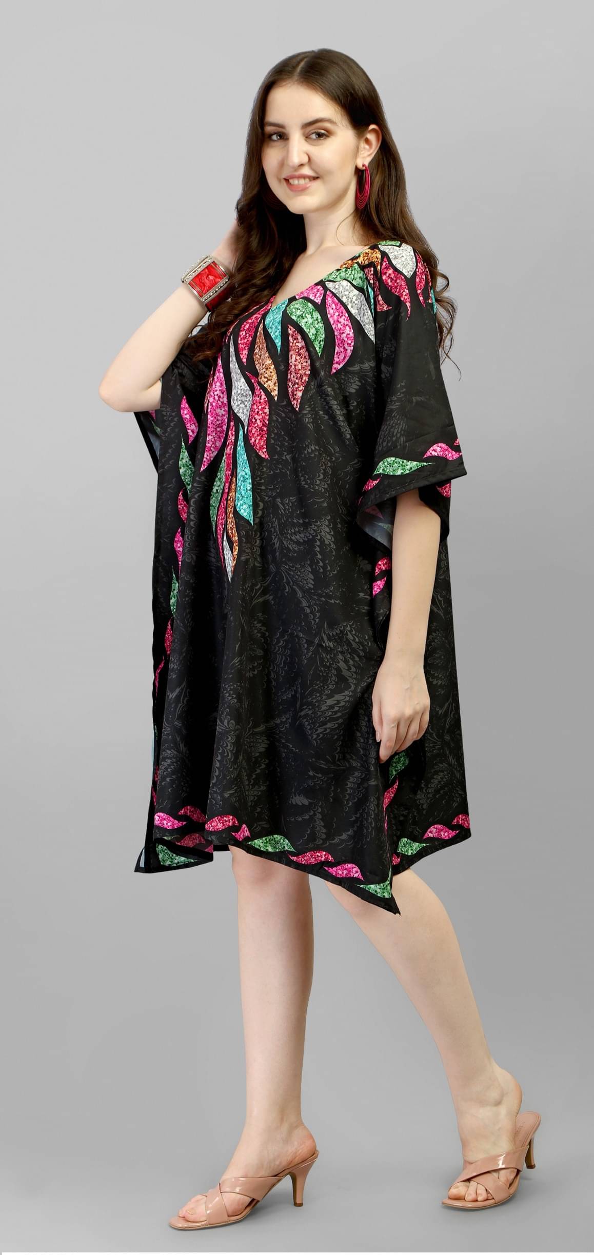 SILK SUTRA Women's Satin Kaftan ( Mustard ) SILK SUTRA Women's Satin Kaftan ( Mustard )