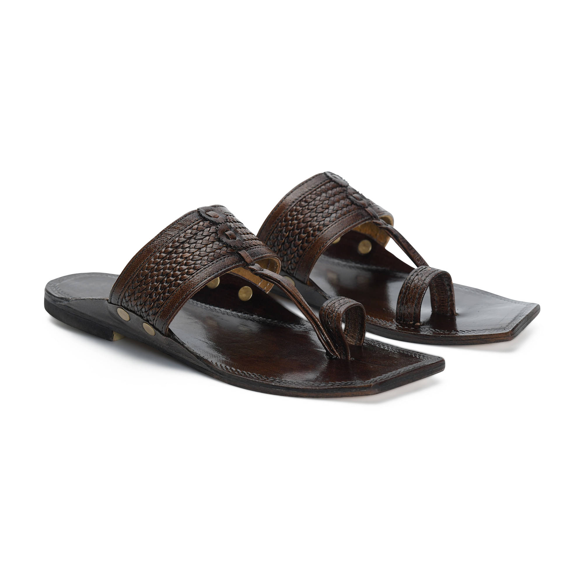     			STEPSOFT Brown Men's Kolhapuris