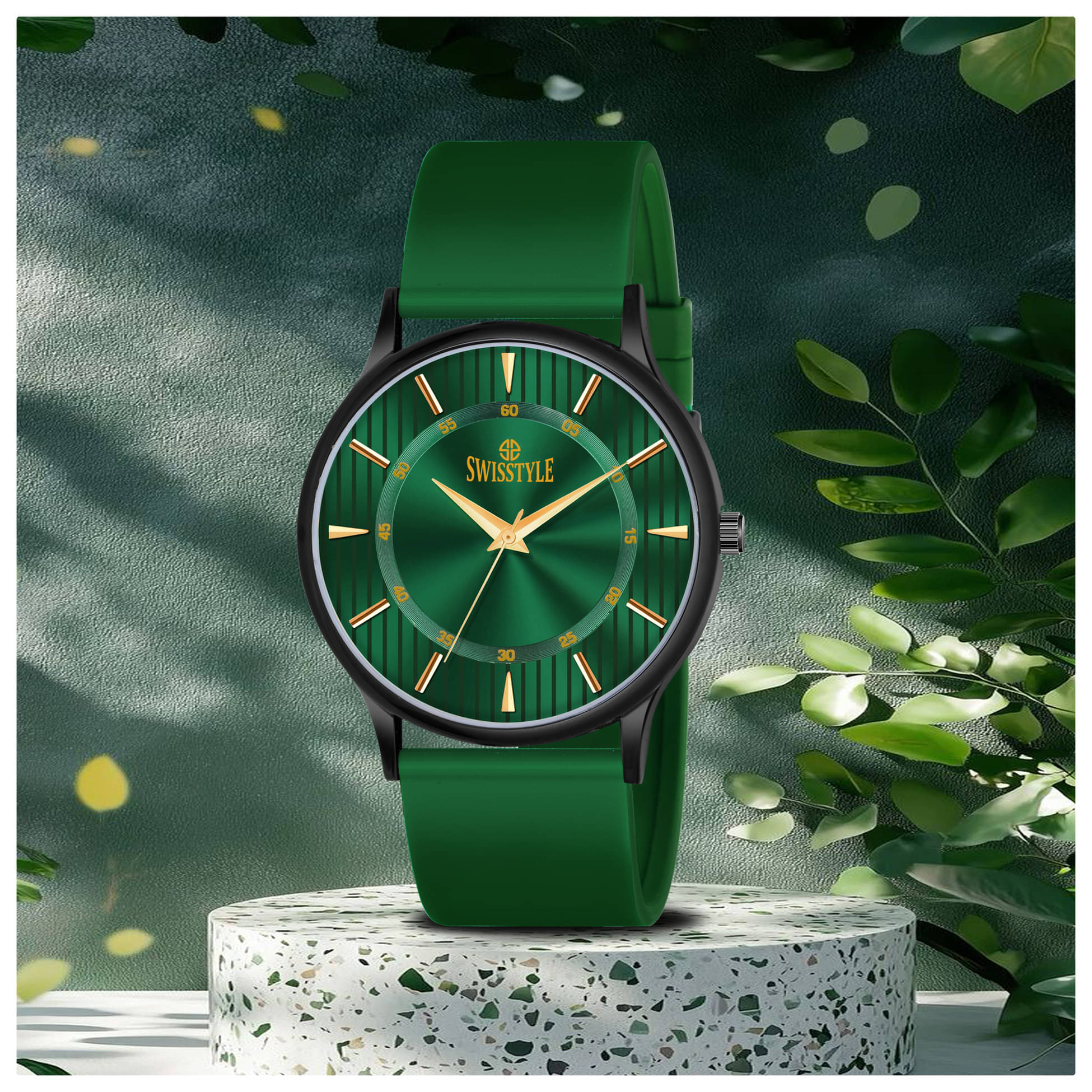     			Swisstyle Green Silicon Analog Men's Watch
